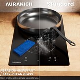 glaskeramisch kookveld 2 platen, inbouw kookveld met slijtvaste glaskeramiek, 2 jaar garantie, 3000W, 9 vermogensniveaus, timer 1-99 min, kinderbeveiliging, met stekker, voor alle potten
