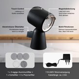 SNDOAS Afzuigkap, omlucht, tafelkap, mobiele afzuigkap met 180 m³/h, sterk zuigvermogen, 3 standen, recirculatie met koolfilter, voor woning, kleine keukens, campers
