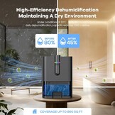 Electric Dehumidifier, Room Dehumidifier, Electric, 2500 ml Water Tank Capacity, Automatic Defrosting, Sleep Mode, Against Moisture Mould, for Bathroom, Bedroom