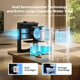 Electric Dehumidifier, Room Dehumidifier, Electric, 2500 ml Water Tank Capacity, Automatic Defrosting, Sleep Mode, Against Moisture Mould, for Bathroom, Bedroom