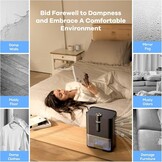 Electric Dehumidifier, Room Dehumidifier, Electric, 2500 ml Water Tank Capacity, Automatic Defrosting, Sleep Mode, Against Moisture Mould, for Bathroom, Bedroom