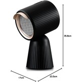 SNDOAS Afzuigkap, omlucht, tafelkap, mobiele afzuigkap met 180 m³/u, sterk zuigvermogen, 3 standen, recirculatie met koolfilter, voor woning, kleine keukens, campers
