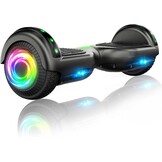 SISIGAD Offroad hoverboard voor kinderen en volwassenen met 6,5 inch banden, krachtige batterij, hoverboard, bluetooth, luidspreker, LED-licht, A02, A02, zwart