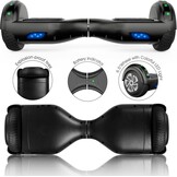SISIGAD Offroad hoverboard voor kinderen en volwassenen met 6,5 inch banden, krachtige batterij, hoverboard, bluetooth, luidspreker, LED-licht, A02, A02, zwart