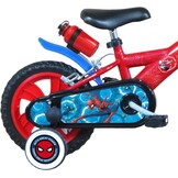 A.T.L.A.S. 12 inch Spiderman fiets met 2 remmen, decoratieve voorplaat, spatborden, behuizing en stabilisatoren + Spiderman-helm inbegrepen, rood zoals op de foto's