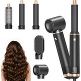 Haardrogerborstel, 5-in-1 heteluchtborstel, föhn en styler met afneembare opzetstukken (krultang, volumeborstel, stijltang, krulspeld), lichtgewicht reisföhns voor vrouwen, compact formaat