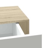 vidaXL Wandschap met lade 60x23,5x10 cm MDF eikenkleurig en wit