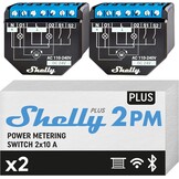 Shelly Plus 2PM | WLAN & Bluetooth 2 kanalen Smart Relais schakelaar | rolluikschakelaar met stroomverbruikmeting | huisautomatisering | Google Home Alexa accessoires | iOS Android app (4 stuks) - Maat 4 Stucks