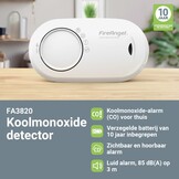 FireAngel Koolmonoxidemelder FA3820 Wit - 10 Jaar Levensduur - 58% Korting