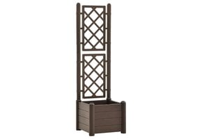 Plantenbak met latwerk 43x43x142 cm - Mokka (34% Korting!)