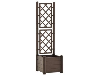 Plantenbak met latwerk 43x43x142 cm - Mokka (34% Korting!)