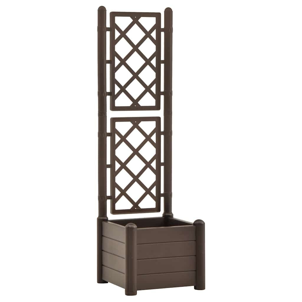 Plantenbak met latwerk 43x43x142cm Mokka - 59% Korting