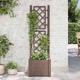 Plantenbak met latwerk 43x43x142cm Mokka - 59% Korting