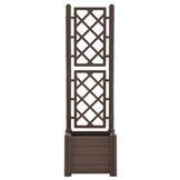 Plantenbak met latwerk 43x43x142cm Mokka - 59% Korting