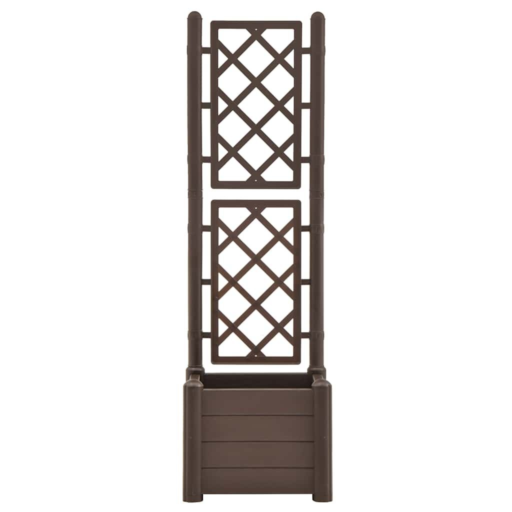 Plantenbak met latwerk 43x43x142cm Mokka - 59% Korting