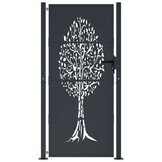vidaXL Poort 105x180 cm met boomontwerp staal antracietkleurig