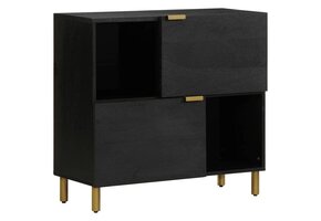 vidaXL Dressoir Zwart Bewerkt Hout 80x33x75 cm - 41% Korting