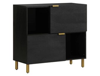 vidaXL Dressoir 80x33x75 cm bewerkt hout zwart