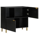 vidaXL Dressoir 80x33x75 cm bewerkt hout zwart