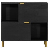 vidaXL Dressoir 80x33x75 cm bewerkt hout zwart