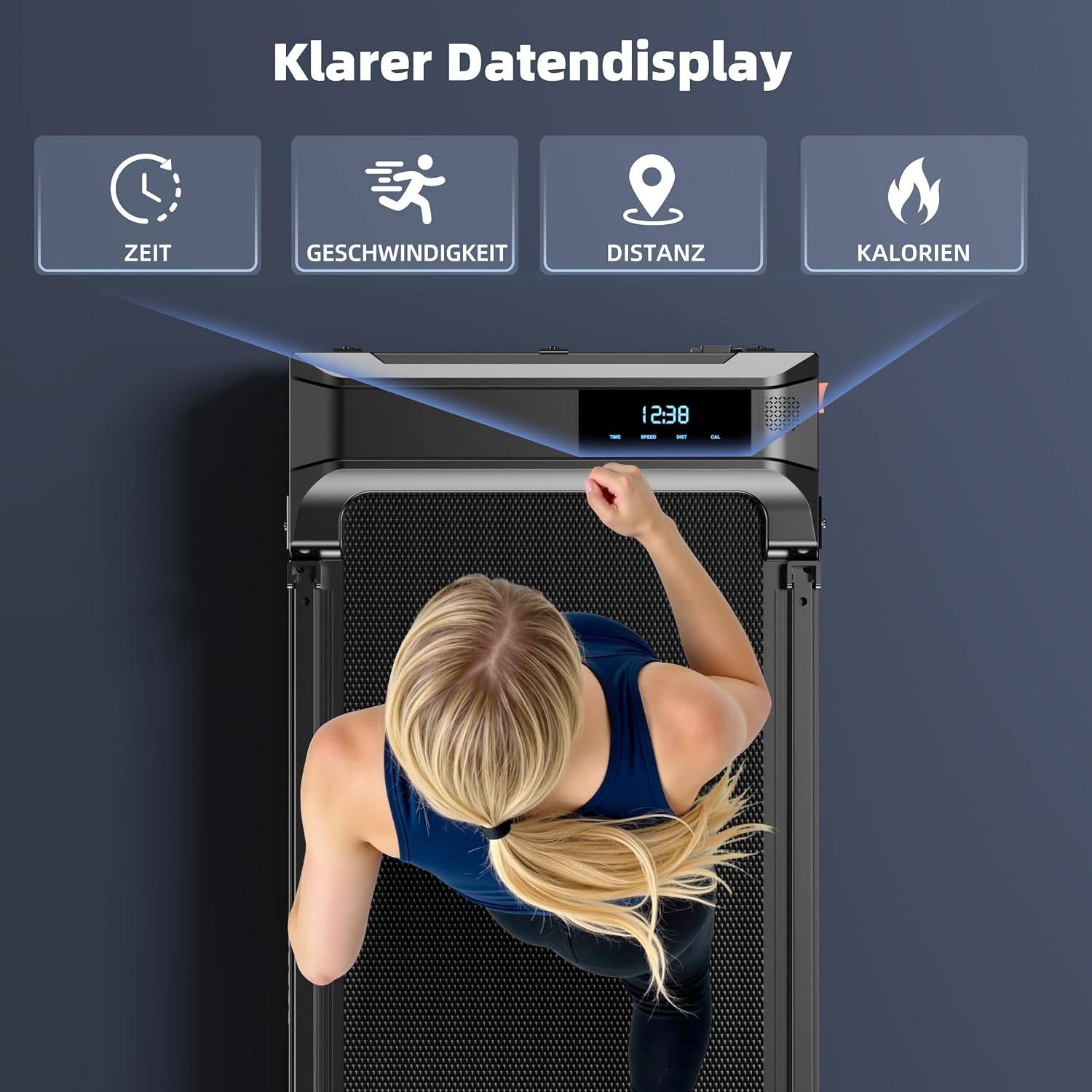Quekuane Opvouwbare Loopband Zwart - Compacte Wandelpad voor Thuis en Kantoor - 6 km/u