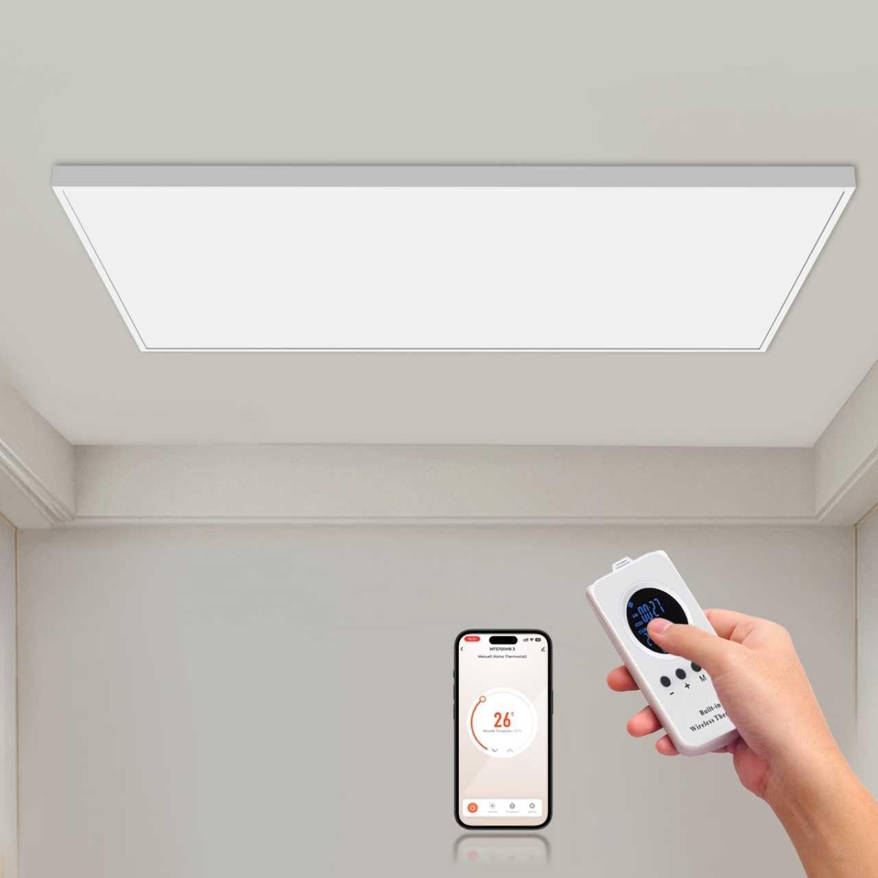 Infraroodverwarming 1000 watt, infraroodverwarming wandmontage tot 120 graden Celsius voor 10-25 ㎡ - 1-3 minuten op bedrijfstemperatuur - TÜV.