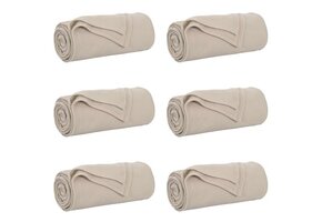 6 Beige Fleece Dekens 170 x 130 cm - 40% Korting