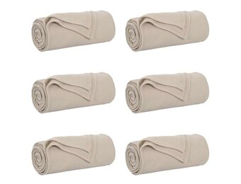 vidaXL Kleden 6 st Beige 170 x 130 cm 1.86 kg Fleece