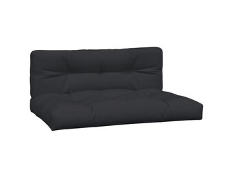 vidaXL Palletkussens 2 st stof zwart