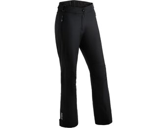 Maier Sports Resi 2, dames skibroek, waterdichte sneeuwbroek, beschermende sneeuwvanger en verstelbare tailleband, PFC-vrij, mTHERM wattering & mTEX weerbestendig, zwart, maat 22 (W35/L30)