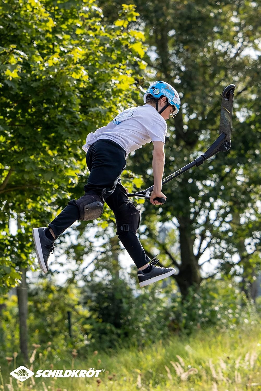 Schildkröt 360 Stuntstep van aluminium, hoogwaardig instapmodel voor de eerste trucs en stunts, 100 mm PU-wielen