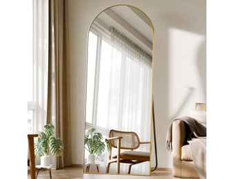 BEAUTYPEAK Goudkleurige Staande Spiegel - Boogspiegel - 170 x 57 cm
