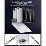 ESR iPad Pro 13 inch (2024) hoes met toetsenbord, toetsenbordhoes met verstelbare magnetische standaard, hoge/verhoogde modus voor iPad Air 13-toetsenbord, afneembare beschermhoes, Rebound 360-serie - Maat iPad Pro 13 (2024)