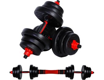 ZERRO 2-in-1 Verstelbare Halters Set - Professionele Dumbbell Met Aansluiten Van Stalen Buis Gewichten - 20 30 40kg - Maat 20kg