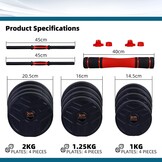 ZERRO 2-in-1 Verstelbare Halters Set - Professionele Dumbbell Met Aansluiten Van Stalen Buis Gewichten - 20 30 40kg - Maat 20kg