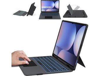 VANKEYPAD Beschermhoes met toetsenbord voor 14,6 inch Samsung Galaxy Tab S10 Ultra/S9 Ultra /S8 Ultra: 7 kleuren met achtergrondverlichting Toetsenbordhoes, Italiaans, QWERTY afneembaar toetsenbord