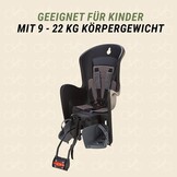 Fietszitje Achter Bilby RS voor Kinderen 9m-6j (22kg) - Framebevestiging, Verstelbaar, 5-Puntsgordel, 46% Korting