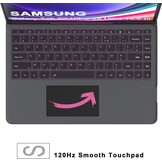 Toetsenbordhoes met Touchpad en Verlicht AZERTY Toetsenbord voor Samsung Galaxy Tab S9/S8 Ultra 14.6 inch