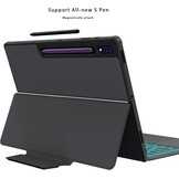 Toetsenbordhoes met Touchpad en Verlicht AZERTY Toetsenbord voor Samsung Galaxy Tab S9/S8 Ultra 14.6 inch