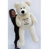 XXL Teddybeer 180 cm Wit "I LOVE YOU FOREVER" - Topkwaliteit Pluche