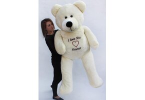 XXL Knuffelbeer 180cm Wit 'I LOVE YOU FOREVER' - Topkwaliteit