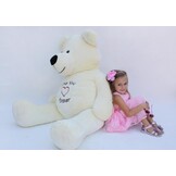 XXL Teddybeer 180 cm Wit "I LOVE YOU FOREVER" - Topkwaliteit Pluche