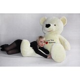 Knuffelbeer XXL 170 cm Wit | Geborduurd 'I Love You' | Zachte Teddybeer | 54% Korting