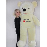 Knuffelbeer XXL 170 cm Wit | Geborduurd 'I Love You' | Zachte Teddybeer | 54% Korting