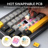 EPOMAKER EK68 65% Gasket NKRO Mechanical Keyboard with Knob, Hot Swappable 2.4Ghz/Bluetooth 5.0/USB-C Wired Wireless Gaming Keyboard with 3000mAh Battery, RGB for Win/Mac(Gateron Pro Yellow)