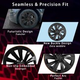 Wieldoppen Tesla Model Y 2025/2026 | 19" | Matzwart | 4 Stuks