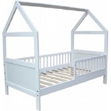 Peuterbed Huisje 140x70cm met Korting - Vurenhout Wit