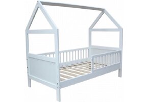 Peuterbed Huisje 140x70cm met Korting - Vurenhout Wit