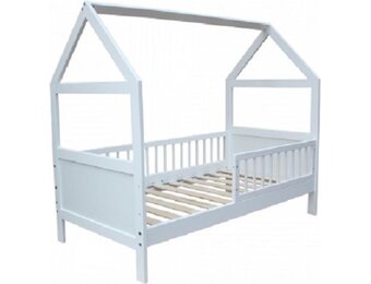 Peuterbed Huisje 140x70cm met Korting - Vurenhout Wit