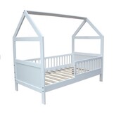 Peuterbed Huisje 140x70cm met Korting - Vurenhout Wit